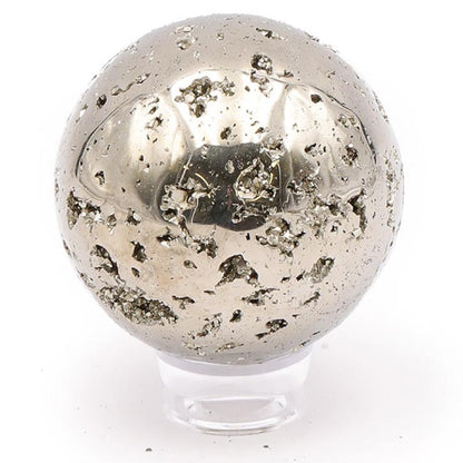 Sphère de pyrite brute Pérou AA - 50 - 60mm - La Boite à Cailloux