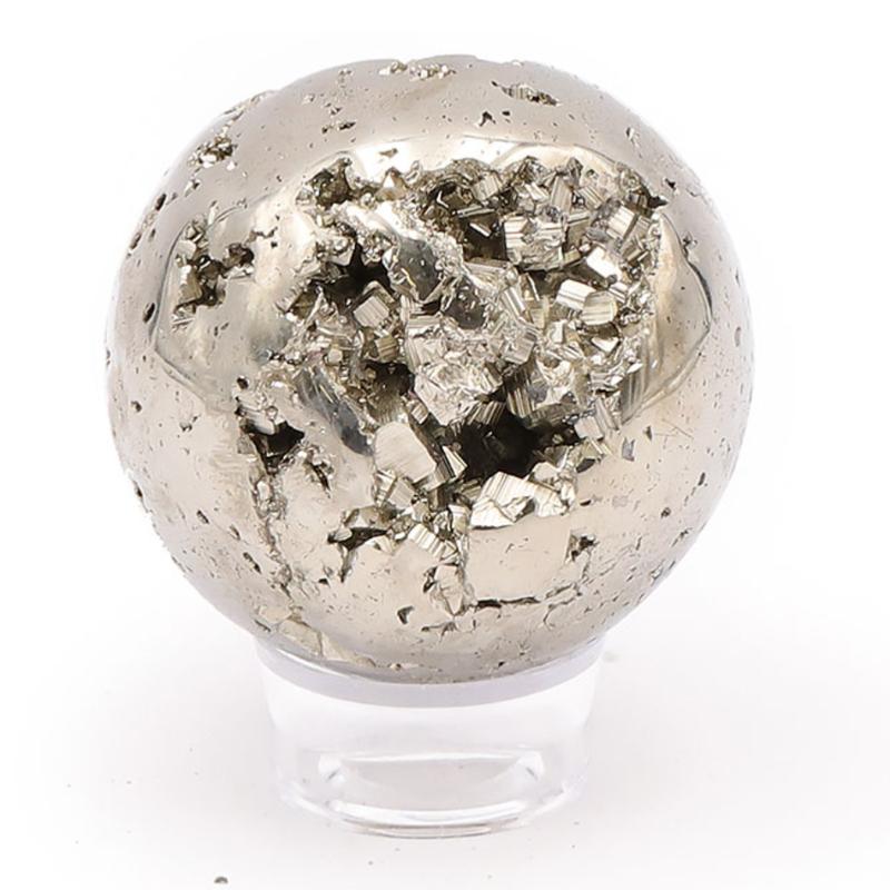 Sphère de pyrite brute Pérou AA - 50 - 60mm - La Boite à Cailloux