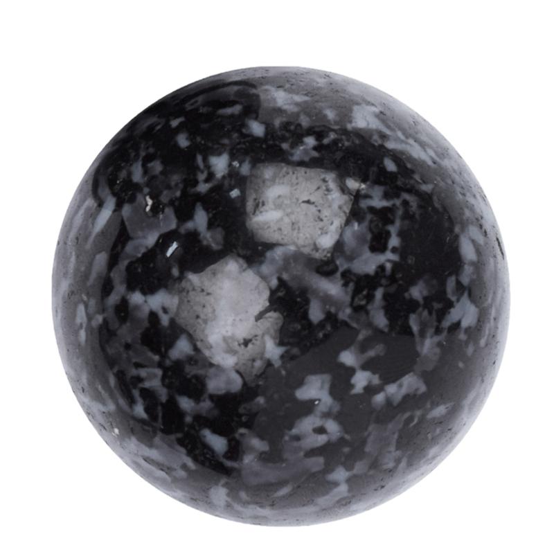 Sphère Gabbro (Merlinite mystique) Madagascar A - 40mm - La Boite à Cailloux