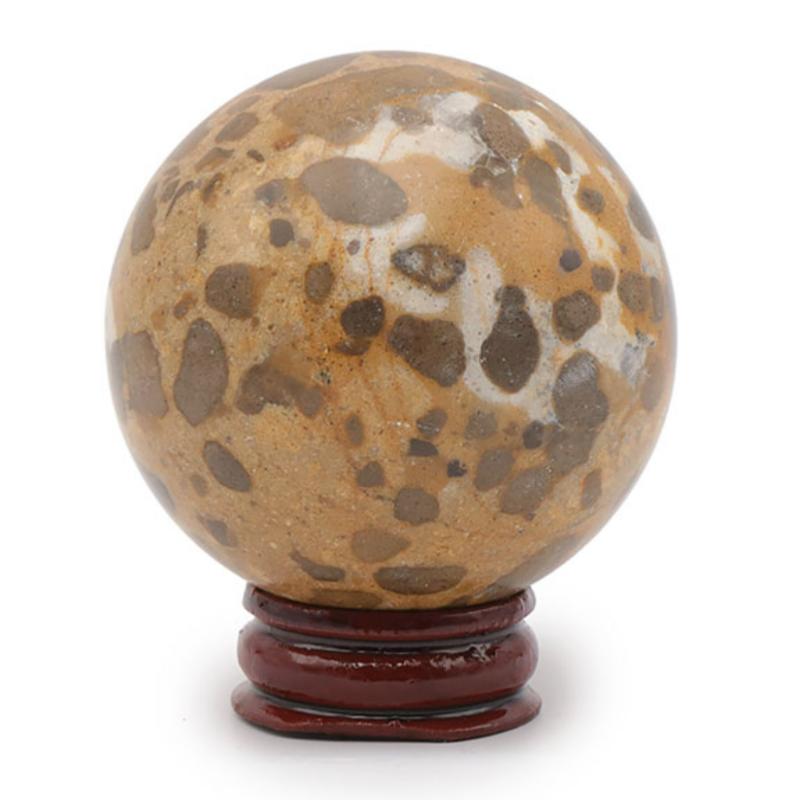 Sphère jaspe léopard Brésil A+ 50 - 60mm - La Boite à Cailloux