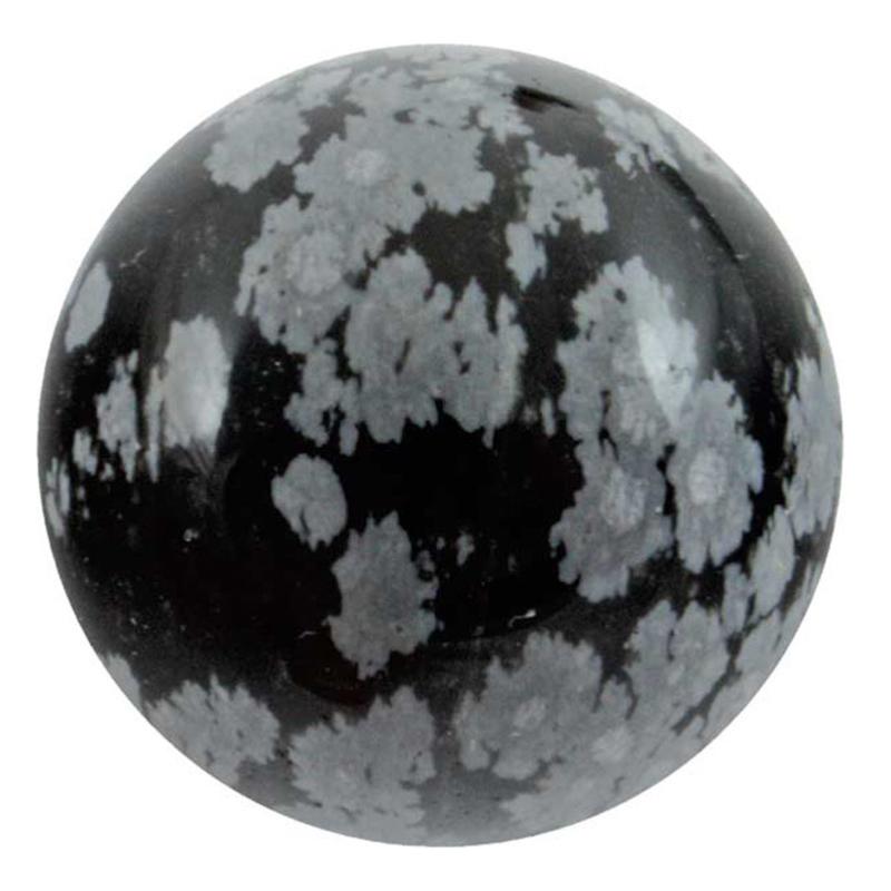 Sphère obsidienne neige Mexique A - 20mm - La Boite à Cailloux