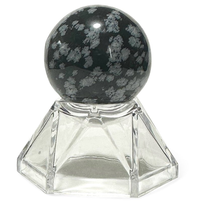 Sphère obsidienne neige Mexique A - 30mm - La Boite à Cailloux