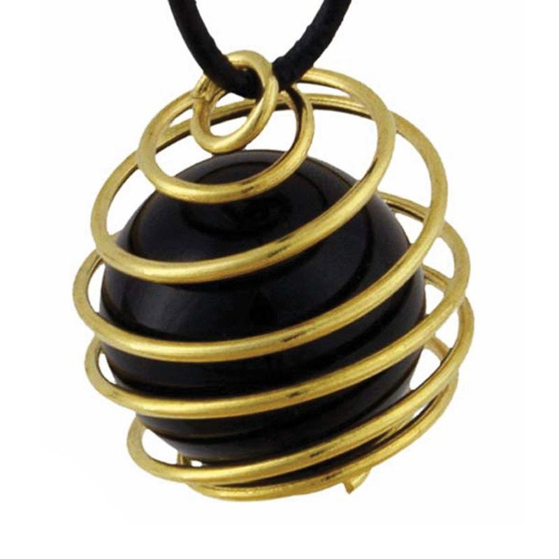 Support spirale doré pour pierres roulées ou pierres brutes - La Boite à Cailloux
