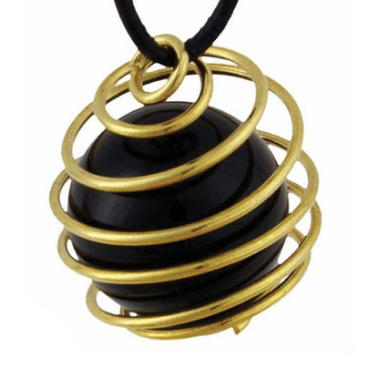 Support spirale doré pour pierres roulées ou pierres brutes - La Boite à Cailloux