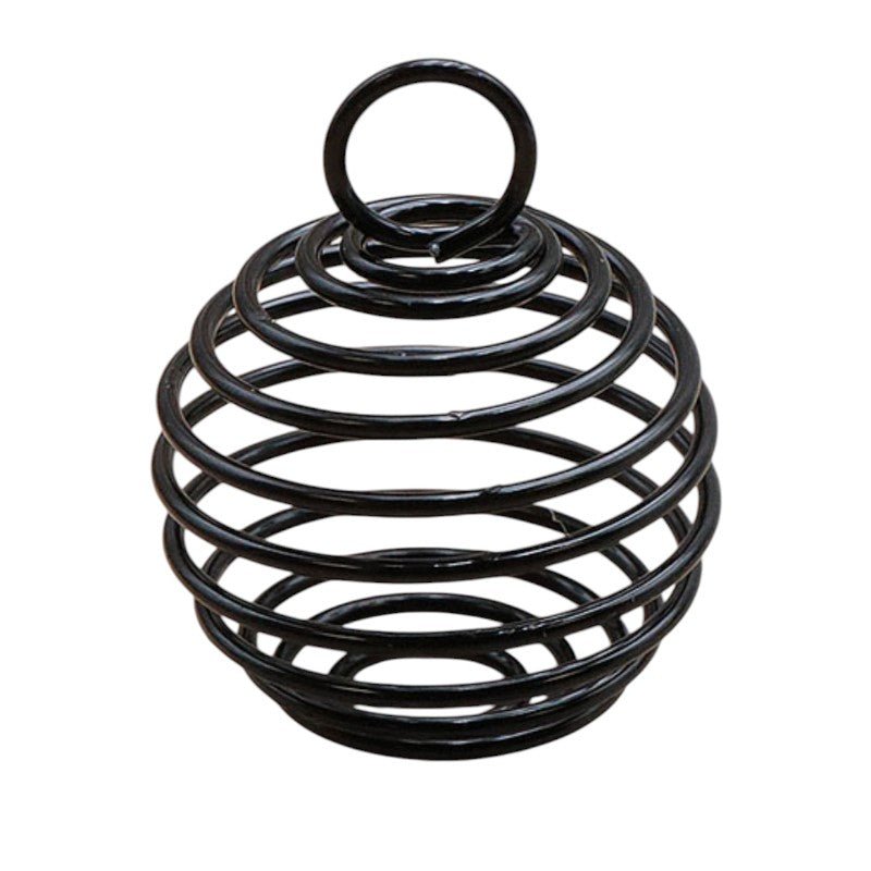 Support spirale noire pour pierres roulées - La Boite à Cailloux