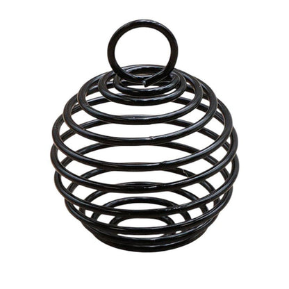 Support spirale noire pour pierres roulées - La Boite à Cailloux