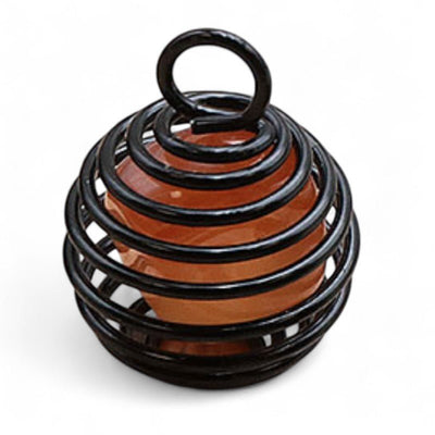 Soporte en espiral de plata para piedras rodadas o piedras en bruto