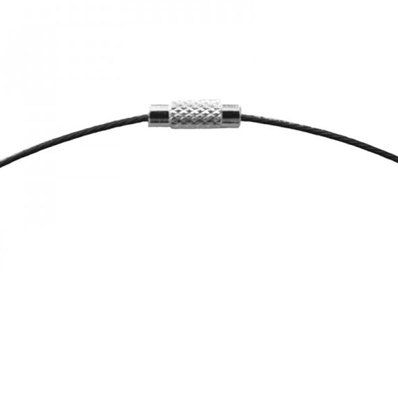 Tour de cou noir en acier 44cm - La Boite à Cailloux