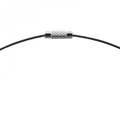 Tour de cou noir en acier 44cm - La Boite à Cailloux
