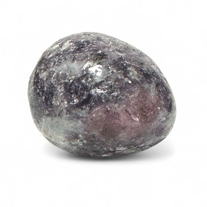 Tourmaline rose sur Eudialyte Madagascar A (pierre roulée) - La Boite à Cailloux